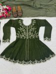DESIGNER CRUNCHY SILK SEQUENCE EMBROIDERY WORK TOP PALAZZO WITH DUPATTA FESTIVE WEAR WHOLESALE PRICE ETHNIC GARMENT (2)
