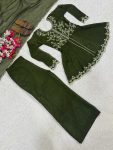 DESIGNER CRUNCHY SILK SEQUENCE EMBROIDERY WORK TOP PALAZZO WITH DUPATTA FESTIVE WEAR WHOLESALE PRICE ETHNIC GARMENT (2)