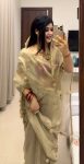 DESIGNER FANDY SATTIN CRYSTAL MOTI LACE AND HANDWORK LATKAN SAREE WITH UNSTITCHED BLOUSE WEDDING WEAR WHOLESALE PRICE ETHNIC GARMENT (6)