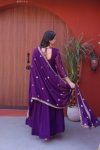 DESIGNER FAUX BLOOMING ZARI, SEQUENCE & PIPE BEADS EMBROIDERY WORK GOWN WITH DUPATTA FESTIVE WEAR WHOLESALE PRICE ETHNIC GARMENT (8)