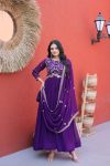 DESIGNER FAUX BLOOMING ZARI, SEQUENCE & PIPE BEADS EMBROIDERY WORK GOWN WITH DUPATTA FESTIVE WEAR WHOLESALE PRICE ETHNIC GARMENT (8)