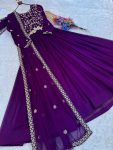 DESIGNER FAUX BLOOMING ZARI, SEQUENCE & PIPE BEADS EMBROIDERY WORK GOWN WITH DUPATTA FESTIVE WEAR WHOLESALE PRICE ETHNIC GARMENT (8)