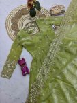 DESIGNER FENDY SILK EMBROIDERY SEQUENCE WORK GOWN BOTTOM WITH DUPATTA WEDDING WEAR WHOLESALE PRICE ETHNIC GARMENT (9)