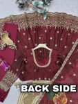 DESIGNER FENDY SILK EMBROIDERY SEQUENCE WORK & NACK IN HAND PEARL WORK GOWN BOTTOM WITH DUPATTA FESTIVE WEAR WHOLESALE PRICE ETHNIC GARMENT (3)