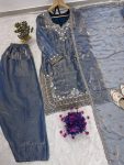 DESIGNER FENDY SILK EMBROIDERY SEQUENCE WORK TOP PATIYALA WITH DUPATTA FESTIVE WEAR WHOLESALE PRICE ETHNIC GARMENT (3)