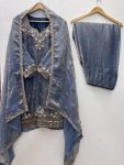 DESIGNER FENDY SILK EMBROIDERY SEQUENCE WORK TOP PATIYALA WITH DUPATTA FESTIVE WEAR WHOLESALE PRICE ETHNIC GARMENT (3)