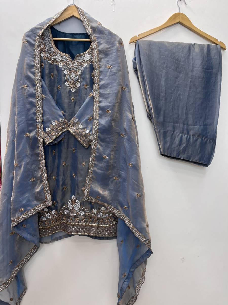 DESIGNER FENDY SILK EMBROIDERY SEQUENCE WORK TOP PATIYALA WITH DUPATTA FESTIVE WEAR WHOLESALE PRICE ETHNIC GARMENT (8)