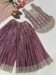 DESIGNER FENDY SILK SEQUENCE EMBROIDERY WORK TOP PALAZZO WITH DUPATTA FESTIVE WEAR WHOLESALE PRICE ETHNIC GARMENT (3)