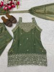 DESIGNER FENDY SILK SEQUENCE EMBROIDERY WORK TOP PALAZZO WITH DUPATTA FESTIVE WEAR WHOLESALE PRICE ETHNIC GARMENT (6)