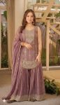 DESIGNER FENDY SILK SEQUENCE EMBROIDERY WORK TOP PALAZZO WITH DUPATTA FESTIVE WEAR WHOLESALE PRICE ETHNIC GARMENT (3)