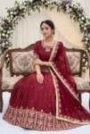 DESIGNER FRENCH SILK EMBROIDERY SEQUENCE WITH REAL MIRROR HAND WORK TOP LEHENGA WITH DUPATTA WEDDING WEAR WHOLESALE PRICE ETHNIC GARMENT (5)