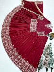 DESIGNER FRENCH SILK EMBROIDERY SEQUENCE WITH REAL MIRROR HAND WORK TOP LEHENGA WITH DUPATTA WEDDING WEAR WHOLESALE PRICE ETHNIC GARMENT (5)