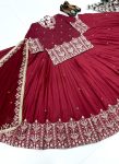 DESIGNER FRENCH SILK EMBROIDERY SEQUENCE WITH REAL MIRROR HAND WORK TOP LEHENGA WITH DUPATTA WEDDING WEAR WHOLESALE PRICE ETHNIC GARMENT (5)