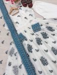 DESIGNER GEORGETTE EMBROIDERY 3 MM SEQUENCE WORK GOWN BOTTOM WITH DUPATTA WEDDING WEAR WHOLESALE PRICE ETHNIC GARMENT (7)