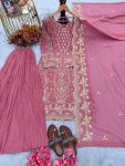 DESIGNER GEORGETTE EMBROIDERY SEQUENCE WORK WITH RIVET MOTI WORK TOP PALAZZO WITH DUPATTA WEDDING WEAR WHOLESALE PRICE ETHNIC GARMENT(24)