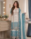 DESIGNER GEORGETTE EMBROIDERY THREAD WORK TOP PALAZZO WITH DUPATTA FESTIVE WEAR WHOLESALE PRICE ETHNIC GARMENT (4)