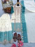 DESIGNER GEORGETTE EMBROIDERY THREAD WORK TOP PALAZZO WITH DUPATTA FESTIVE WEAR WHOLESALE PRICE ETHNIC GARMENT (4)