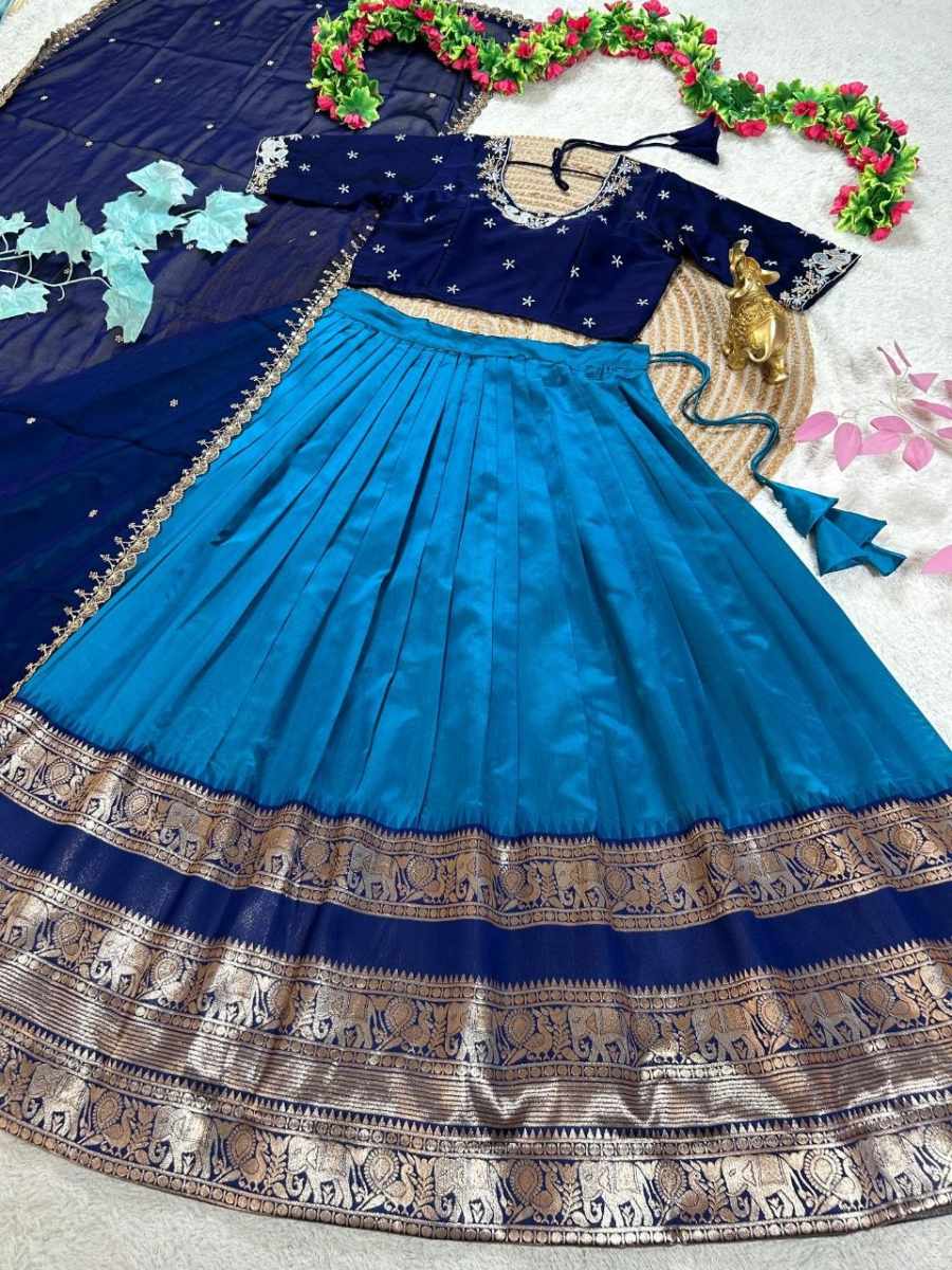 DESIGNER GEORGETTE EMBROIDERY WORK LEHENGA CHOLI WITH DUPATTA WEDDING WEAR WHOLESALE PRICE ETHNIC GARMENT (3)