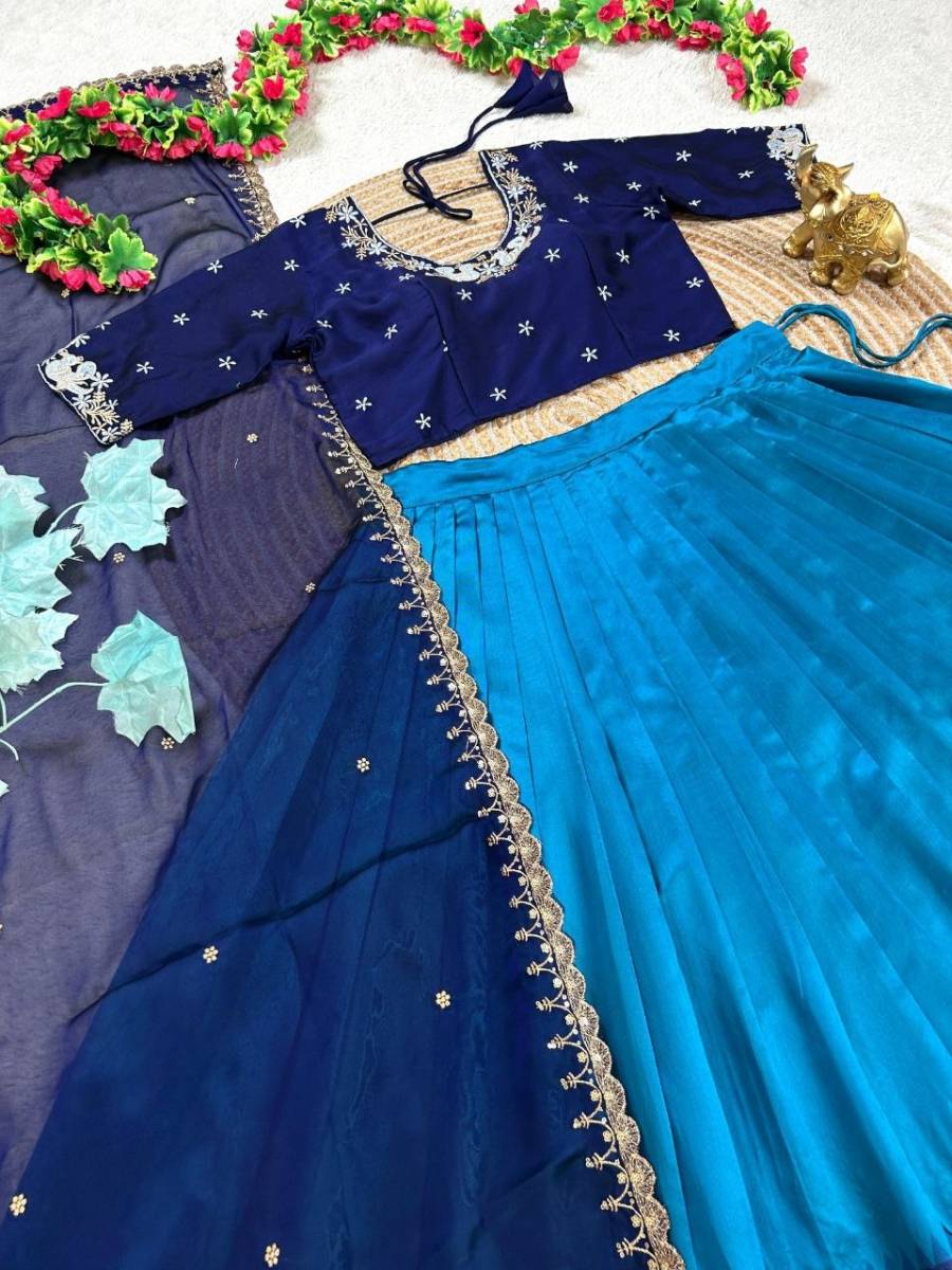 DESIGNER GEORGETTE EMBROIDERY WORK LEHENGA CHOLI WITH DUPATTA WEDDING WEAR WHOLESALE PRICE ETHNIC GARMENT (6)