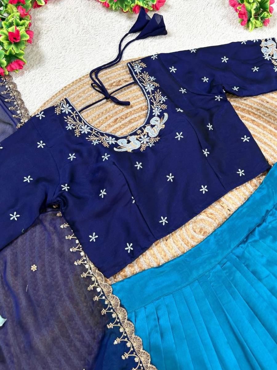 DESIGNER GEORGETTE EMBROIDERY WORK LEHENGA CHOLI WITH DUPATTA WEDDING WEAR WHOLESALE PRICE ETHNIC GARMENT (8)
