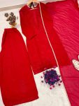 DESIGNER GEORGETTE EMBROIDERY WORK TOP PALAZZO WITH DUPATTA FESTIVE WEAR WHOLESALE PRICE ETHNIC GARMENT (1)
