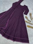 DESIGNER GEORGETTE SILK THREAD EMBROIDERY WORK WITH GPO LACE BORDER WORK GOWN WITH DUPATTA WEDDING WEAR WHOLESALE PRICE ETHNIC GARMENT (9)