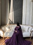 DESIGNER GEORGETTE SILK THREAD EMBROIDERY WORK WITH GPO LACE BORDER WORK GOWN WITH DUPATTA WEDDING WEAR WHOLESALE PRICE ETHNIC GARMENT (9)