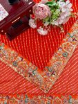 DESIGNER GEORGETTE THREAD & SEQUENCE EMBROIDERY WITH BADHANI PRINT WORK SAREE WITH UNSTITCHED BLOUSE FESTIVE WEAR WHOLESALE PRICE ETHNIC GARMENT (3)