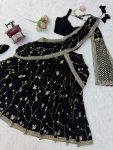DESIGNER GEORGETTE THREAD WITH SEQUENCE WORK LEHENGA SAREE WITH UNSTITCHED BLOUSE AND DUPATTA WEDDING WEAR WHOLESALE PRICE ETHNIC GARMENT (2)