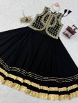DESIGNER GEORGETTE THREAD WITH SEQUENCE WORK TOP LEHENGA SET PARTY WEAR WHOLESALE PRICE ETHNIC GARMENT (1)