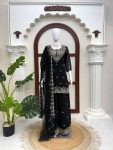 DESIGNER GEORGETTE THREAD WITH SEQUENCE WORK TOP PALAZZO WITH DUPATTA FESTIVE WEAR WHOLESALE PRICE ETHNIC GARMENT (1)
