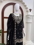 DESIGNER GEORGETTE THREAD WITH SEQUENCE WORK TOP PALAZZO WITH DUPATTA FESTIVE WEAR WHOLESALE PRICE ETHNIC GARMENT (1)