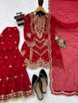 DESIGNER GEORGETTE THREAD WITH SEQUENCE WORK TOP SHARARA WITH DUPATTA FESTIVE WEAR WHOLESALE PRICE ETHNIC GARMENT (2)