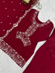 DESIGNER GLASS ROMAN SILK EMBROIDERY SEQUENCE AND JARI WORK TOP PATIYALA WITH DUPATTA FESTIVE WEAR WHOLESALE PRICE ETHNIC GARMENT (6)