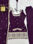 DESIGNER GLASS ROMAN SILK EMBROIDERY SEQUENCE DORI AND JARI WORK TOP PATIYALA WITH DUPATTA FESTIVE WEAR WHOLESALE PRICE ETHNIC GARMENT (6)