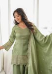 DESIGNER GLASS ROMAN SILK EMBROIDERY SEQUENCE DORI AND JARI WORK TOP PATIYALA WITH DUPATTA FESTIVE WEAR WHOLESALE PRICE ETHNIC GARMENT (5)