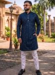DESIGNER HEAVY FABRIC EMBROIDERY SEQUENCE WORK KURTA PAYJAMA SET FESTIVE WEAR WHOLESALE PRICE ETHNIC GARMENT (10)