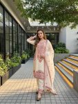 DESIGNER MUL CHANDERI EMBROIDERY SEQUENCE WITH REAL MIRROR HAND WORK AND FANCY LACE WORK TOP PALAZZO WITH DUPATTA FESTIVE WEAR WHOLESALE PRICE ETHNIC GARMENT (10)