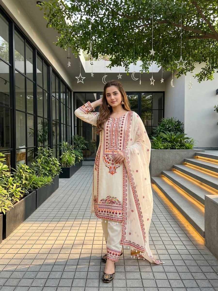 DESIGNER MUL CHANDERI EMBROIDERY SEQUENCE WITH REAL MIRROR HAND WORK AND FANCY LACE WORK TOP PALAZZO WITH DUPATTA FESTIVE WEAR WHOLESALE PRICE ETHNIC GARMENT (5)