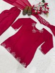 DESIGNER NATURAL CREPE EMBROIDERY AND MOTI WORK TOP PATIYALA WITH DUPATTA FESTIVE WEAR WHOLESALE PRICE ETHNIC GARMENT (11)