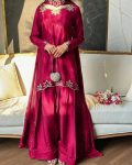 DESIGNER NATURAL CREPE EMBROIDERY AND MOTI WORK TOP PATIYALA WITH DUPATTA RANI