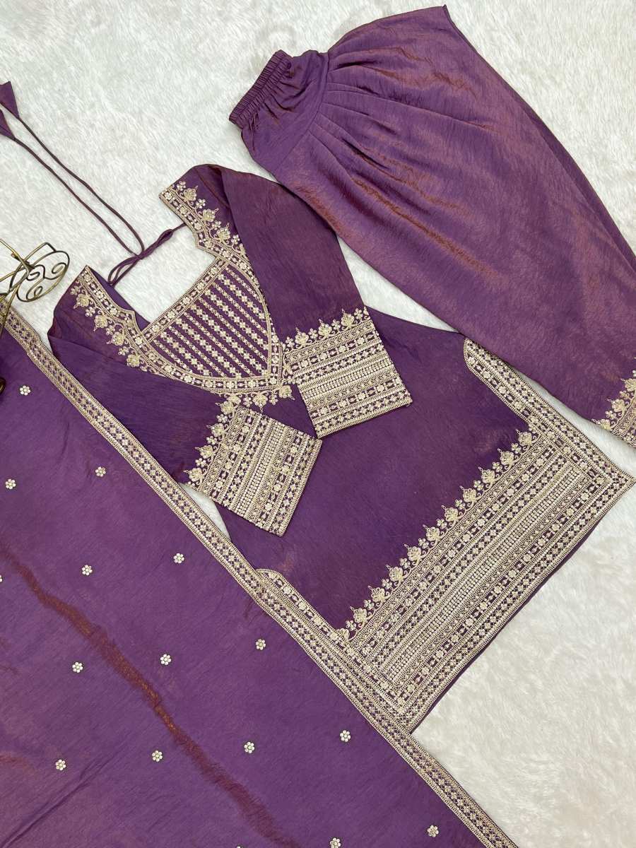 DESIGNER NC VICHITRA SILK EMBROIDERY SEQUENCE DORI AND JARI WORK TOP PATIYALA WITH DUPATTA FESTIVE WEAR WHOLESALE PRICE ETHNIC GARMENT(12)