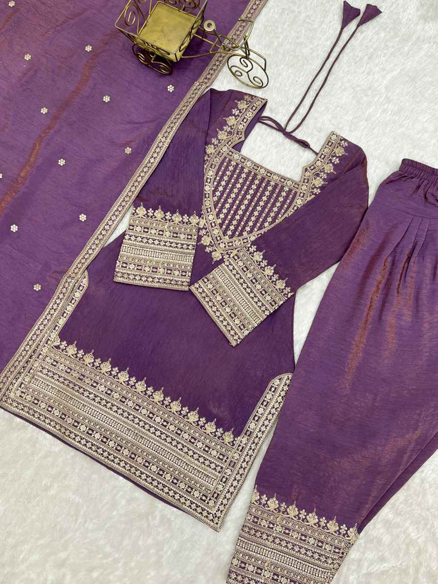 DESIGNER NC VICHITRA SILK EMBROIDERY SEQUENCE DORI AND JARI WORK TOP PATIYALA WITH DUPATTA FESTIVE WEAR WHOLESALE PRICE ETHNIC GARMENT(22)