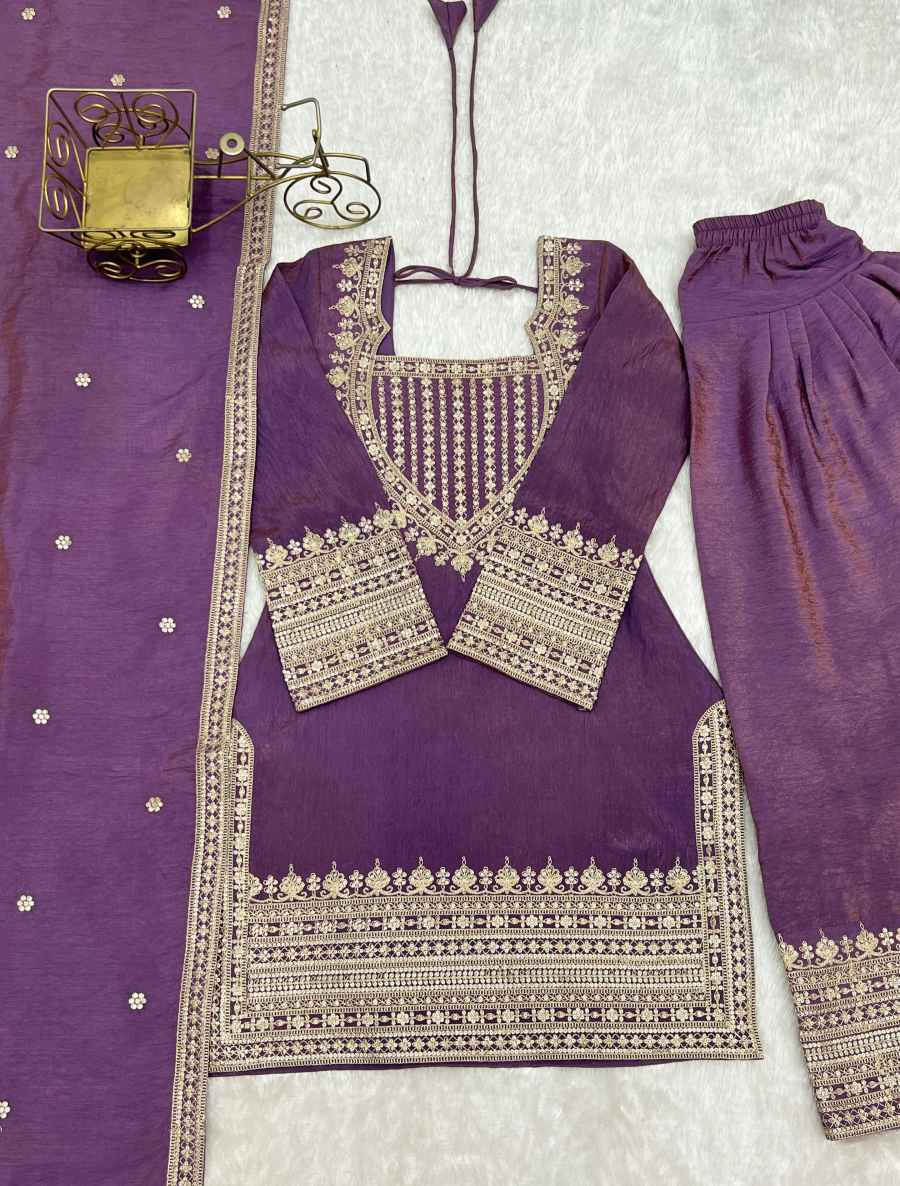 DESIGNER NC VICHITRA SILK EMBROIDERY SEQUENCE DORI AND JARI WORK TOP PATIYALA WITH DUPATTA FESTIVE WEAR WHOLESALE PRICE ETHNIC GARMENT(23)