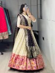 DESIGNER PAITHANI SILK ZARI WEAVING WORK WITH COLORED BORDER AND BUTTI WORK LEHENGA CHOLI WITH DUPATTA WEDDING WEAR WHOLESALE PRICE ETHNIC GARMENT (11)