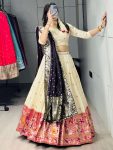 DESIGNER PAITHANI SILK ZARI WEAVING WORK WITH COLORED BORDER AND BUTTI WORK LEHENGA CHOLI WITH DUPATTA WEDDING WEAR WHOLESALE PRICE ETHNIC GARMENT (11)