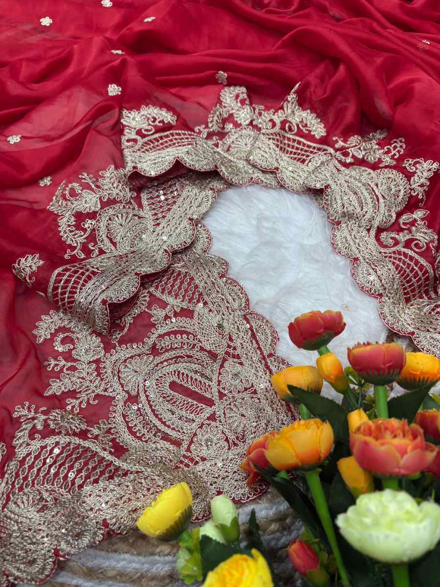 DESIGNER RANGOLI SILK CODING & SEQUENCE WORK SAREE WITH UNSTITCHED BLOUSE WEDDING WEAR WHOLESALE PRICE ETHNIC GARMENT (1)