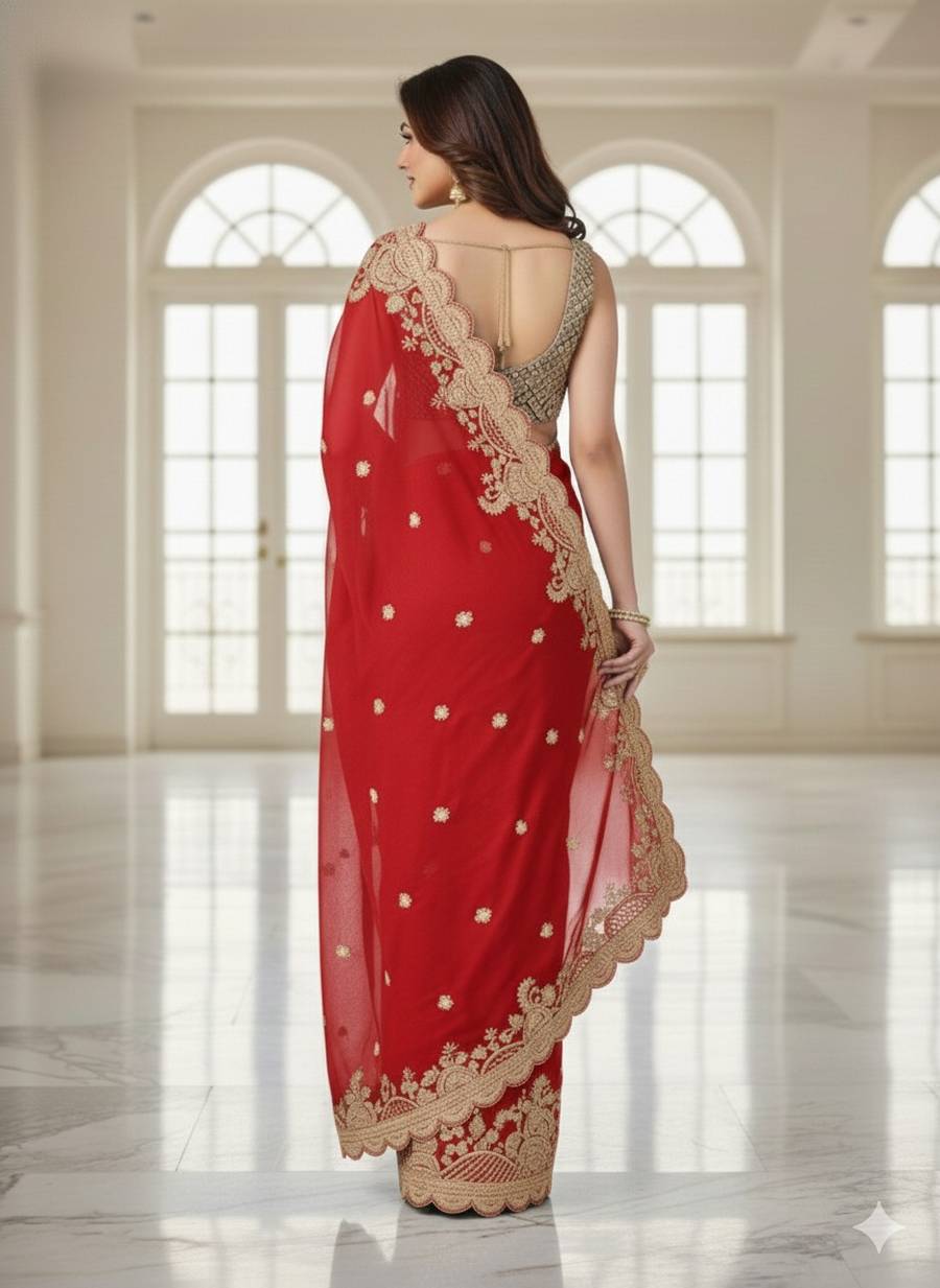 DESIGNER RANGOLI SILK CODING & SEQUENCE WORK SAREE WITH UNSTITCHED BLOUSE WEDDING WEAR WHOLESALE PRICE ETHNIC GARMENT (2)