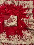 DESIGNER RANGOLI SILK CODING & SEQUENCE WORK SAREE WITH UNSTITCHED BLOUSE WEDDING WEAR WHOLESALE PRICE ETHNIC GARMENT (4)