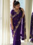 DESIGNER RANGOLI SILK EMBROIDERY WORK SAREE WITH UNSTITCHED BLOUSE WEDDING WEAR WHOLESALE PRICE ETHNIC GARMENT (1)